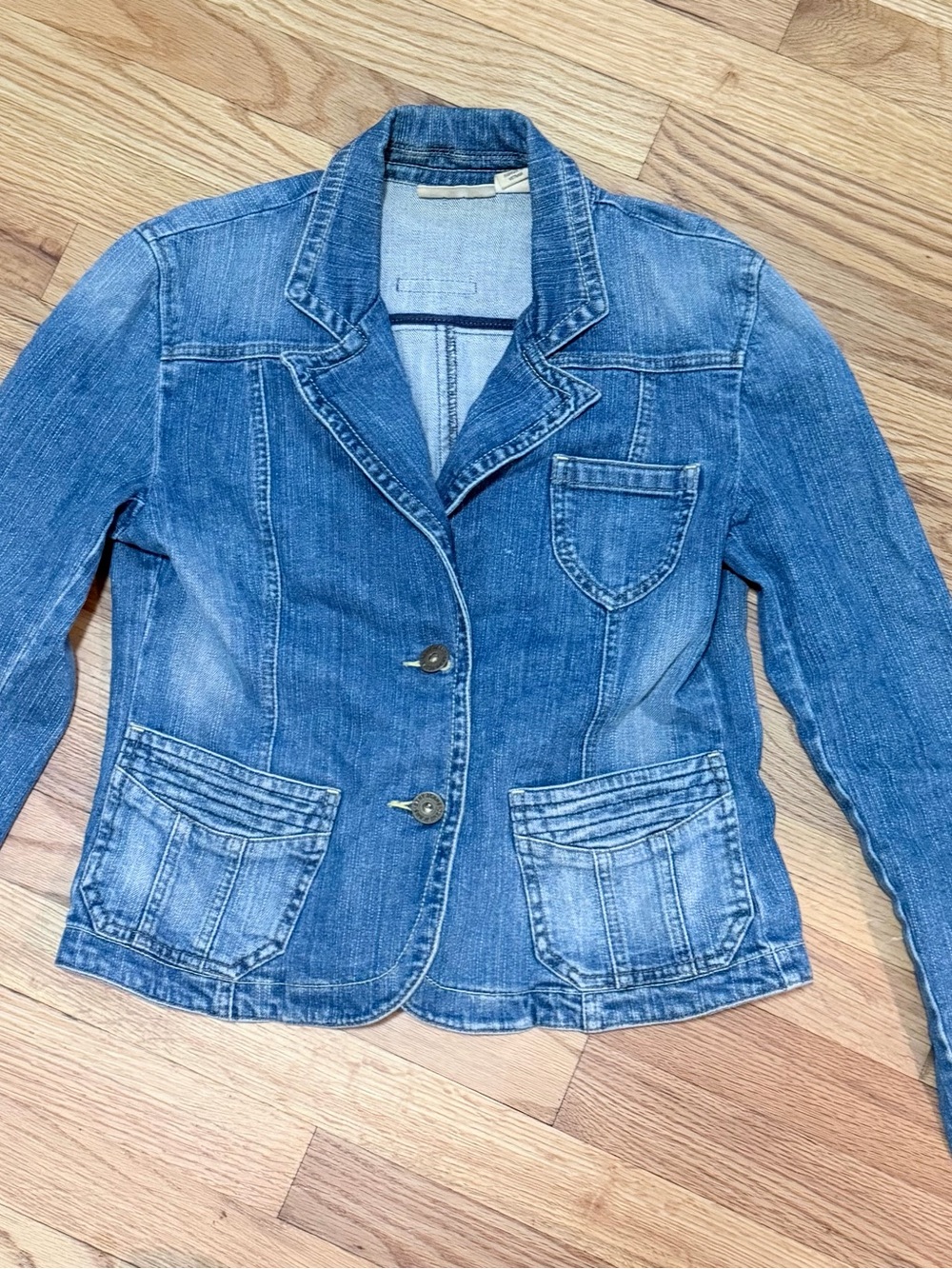 DKNY Light Blue Denim Blazer Jacket